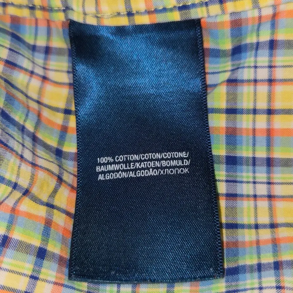 Ralph Lauren Youth Medium 10/12 Plaid Shirt Button Down Blue‎ Pony Vacation
